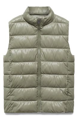 MANGO Ultralight Quilted Puffer Vest in Khaki
