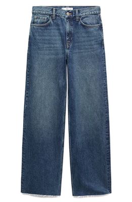 MANGO Wide Leg Jeans in Dark Blue