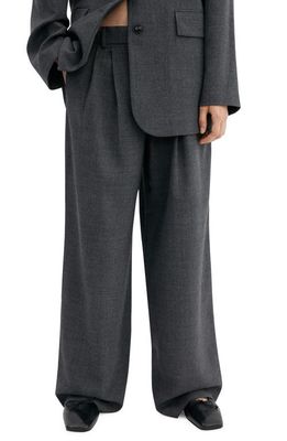 MANGO Wide Leg Suit Pants in Grey