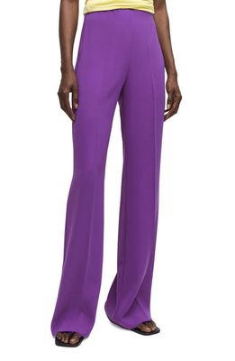 MANGO Wide Leg Suit Pants in Medium Purple