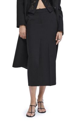 MANGO Wool Blend Pencil Skirt in Black