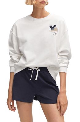 MANGO x Disney Mickey Mouse Sweatshirt in White