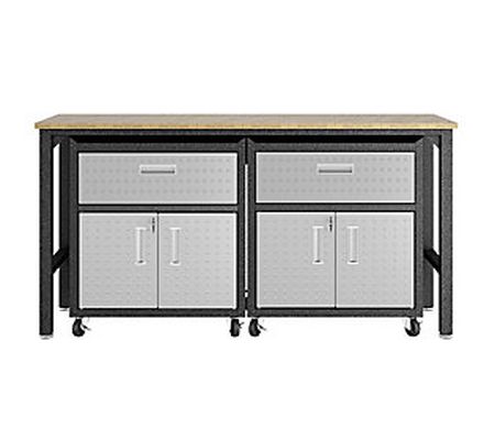 Manhattan Comfort 3-Pc Fortress Garage Cabinet and Worktable 4