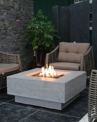 Manhattan Outdoor Fire Pit Table with Natural Gas Assembly