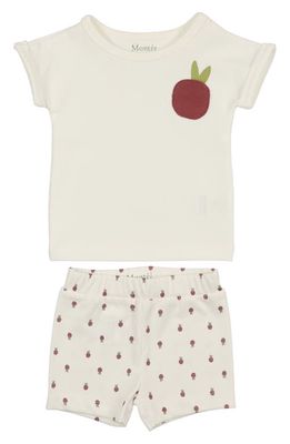 Manière Berry Rib Knit Top & Shorts Set in White