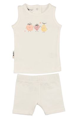 Manière Fruity Friends Stretch Cotton Tank & Shorts Set in White