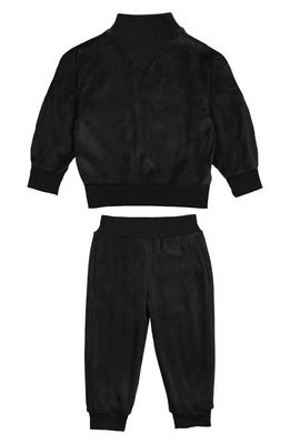 Manière Kids' Velour Sweater & Joggers Set in Black