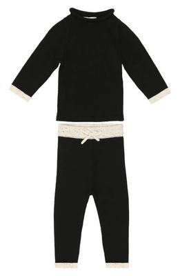 Manière Knit Top & Pants Set in Black/White