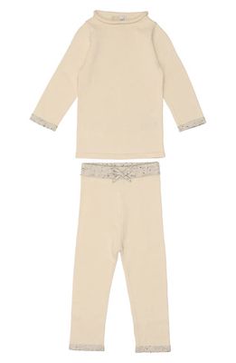 Manière Knit Top & Pants Set in Cream