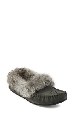 Manitobah Street Faux Fur Trimmed Slipper in Charcoal