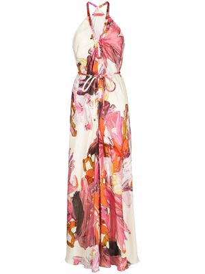 MANNING CARTELL Distorted floral-print maxi dress - Multicolour