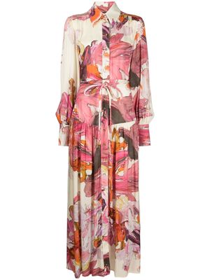 MANNING CARTELL Distorted floral-print shirtdress - Multicolour