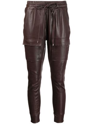 MANNING CARTELL Open Season cropped lambskin trousers - Brown