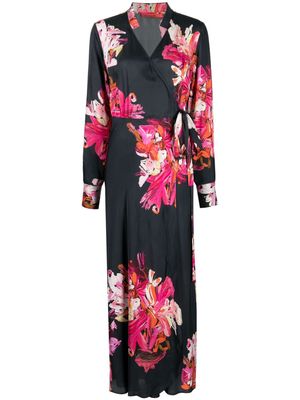 MANNING CARTELL Painterly floral-print wrap dress - Multicolour