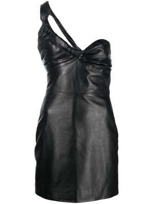 Manokhi asymmetric leather mini dress - Black