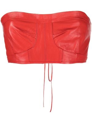 Manokhi bandeau leather top - Red