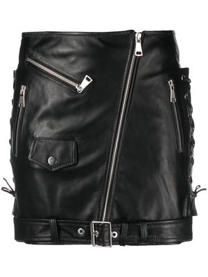 Manokhi belted-hem leather skirt - Black