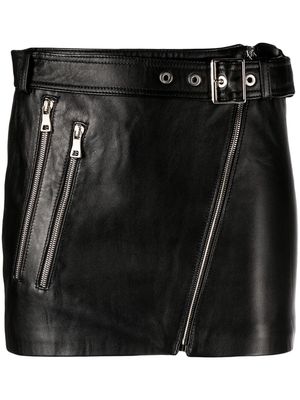 Manokhi belted leather mini skirt - Black