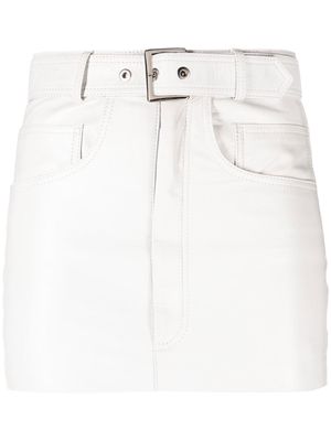 Manokhi belted leather mini skirt - White