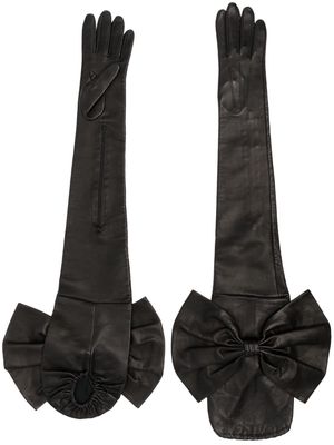 Manokhi bow-detail leather gloves - Black