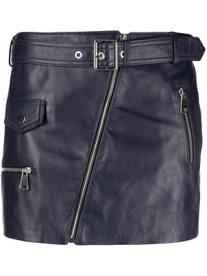 Manokhi buckle-detail leather miniskirt - Purple