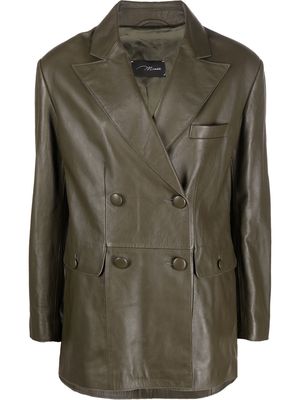 Manokhi button-front leather jacket - Green