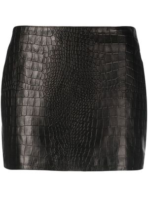 Manokhi croco-embossed mini skirt - Black