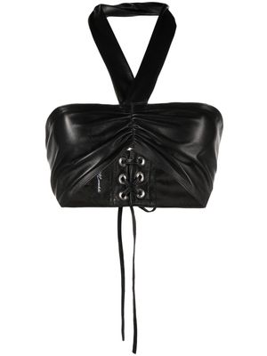 Manokhi halterneck leather top - Black