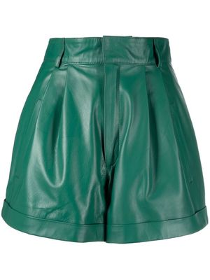 Manokhi high-waist leather shorts - Green