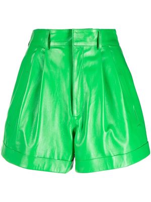 Manokhi high-waisted leather shorts - Green