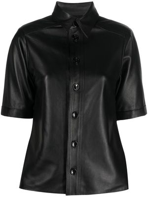 Manokhi Lauren leather shirt - Black
