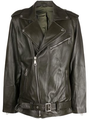 Manokhi leather biker jacket - Green