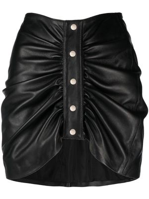Manokhi leather button-front mini skirt - Black