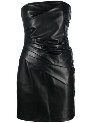 Manokhi leather strapless mini dress - Black