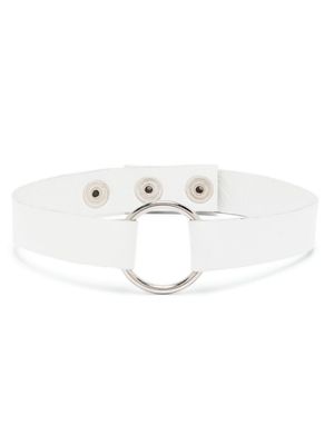 Manokhi Marla leather choker necklace - White