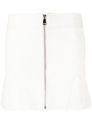 Manokhi zip-up leather mini skirt - White