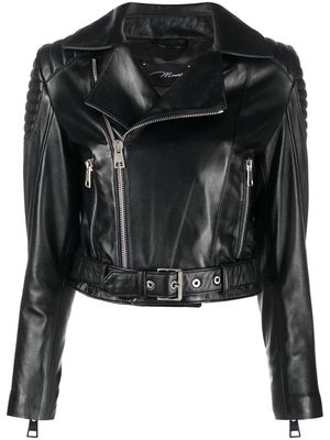 Manokhi zipped leather jacket - Black
