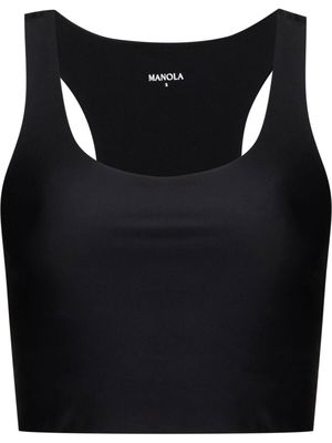 MANOLA high-waisted logo patch leggings - Black