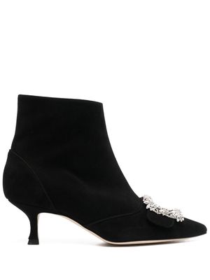 Manolo Blahnik Beylow crsytal-embellished ankle boots - Black