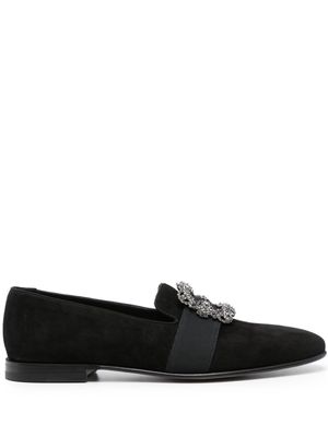 Manolo Blahnik Carlton suede loafers - Black