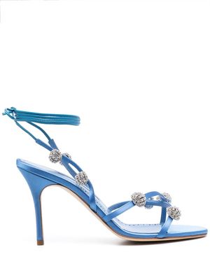 Manolo Blahnik Elsa 100mm bead-strap sandals - Blue