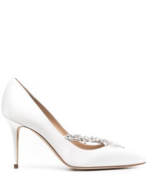 Manolo Blahnik embellished heeled pumps - White