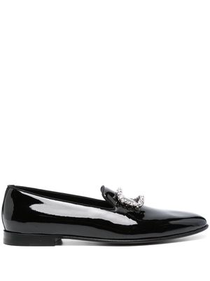 Manolo Blahnik Mario patent-leather loafers - Black