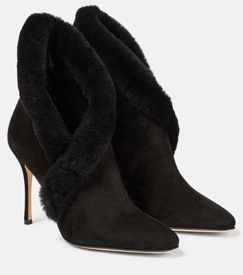 Manolo Blahnik Nestanu 105 suede ankle boots
