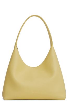 Mansur Gavriel Candy Pebbled Leather Shoulder Bag in Banana