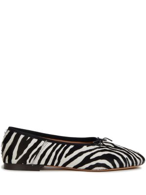 Mansur Gavriel Dream zebra-print ballerina shoes - Black