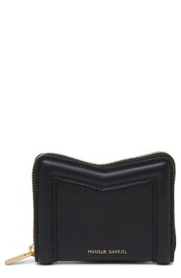 Mansur Gavriel M Compact Leather Zip Card Case in Black/Flamma