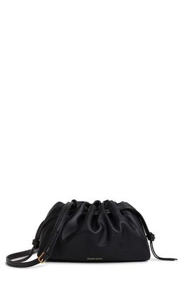 Mansur Gavriel Mini Bloom Leather Drawstring Bag in Black/Flamma