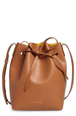 Mansur Gavriel Mini Bucket Apple Faux Leather Bag in Cammello/Sun