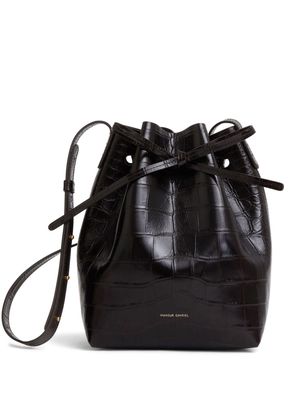 Mansur Gavriel mini Bucket crocodile-effect bag - Black